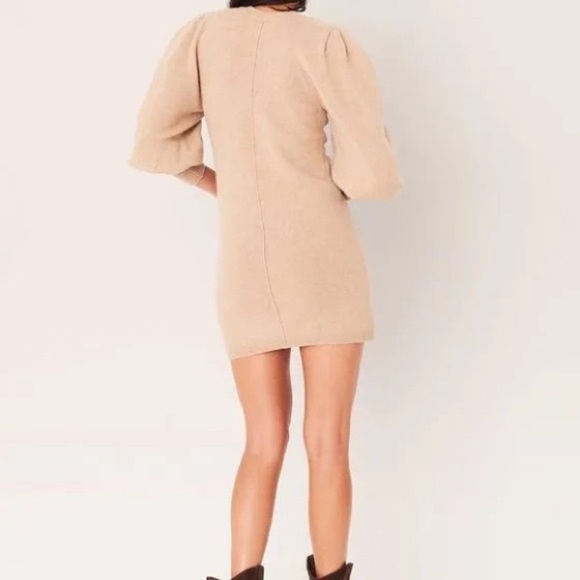 Ba&sh Beige Nancy Wool and Yak Blend Mini Dress Size XS - Picture 3 of 11